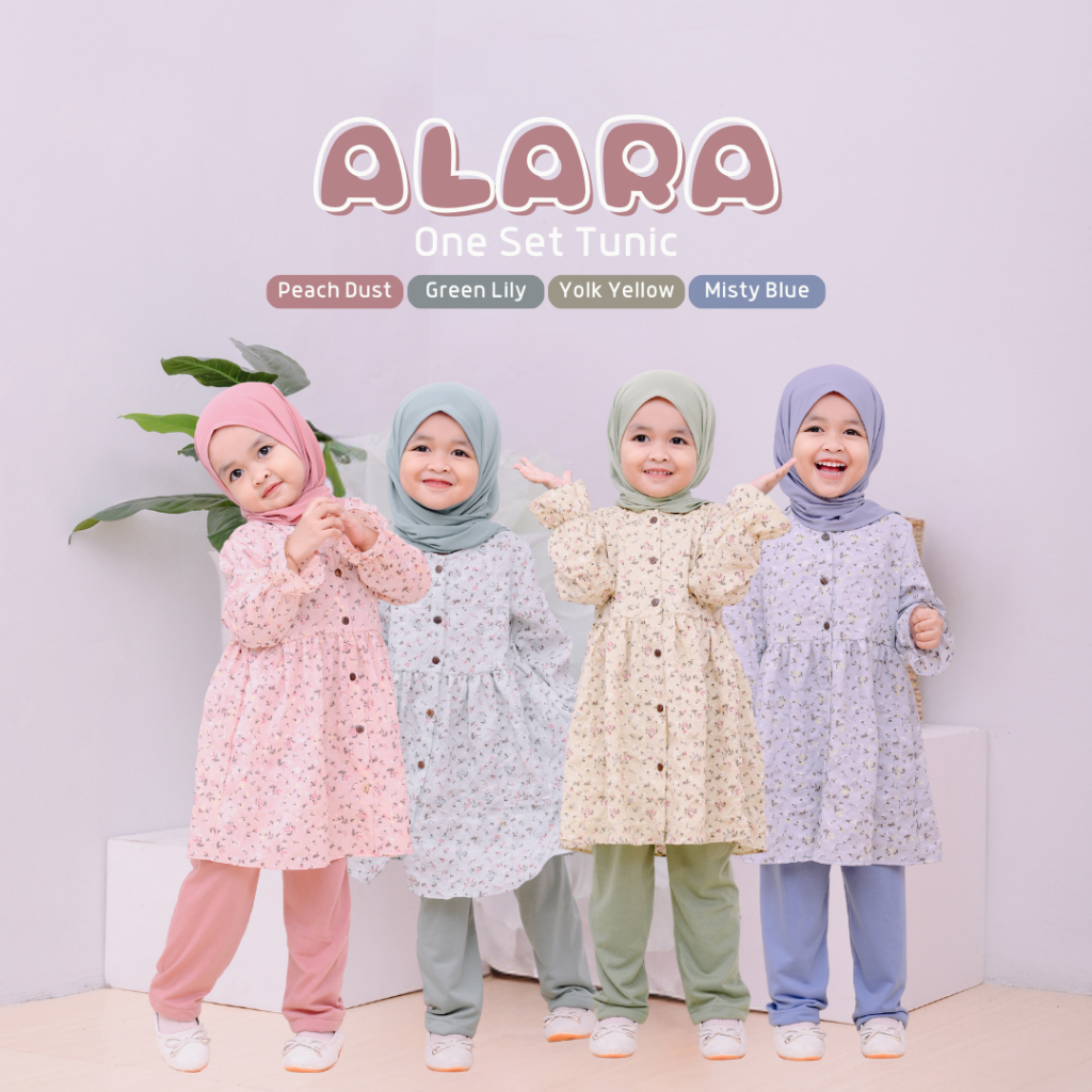 Nauree ~ Alara One Set Tunik | Tunic Anak | Setelan Anak Perempuan | baju lebaran